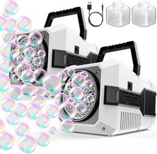 2-Pack Bubble Machine for Kids White