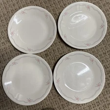 Corelle English Breakfast Bread Butter Plates Set of 4 Used 6 7/8" Dinnerware