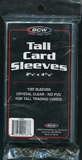 100 BCW Tall Card Soft Sleeves