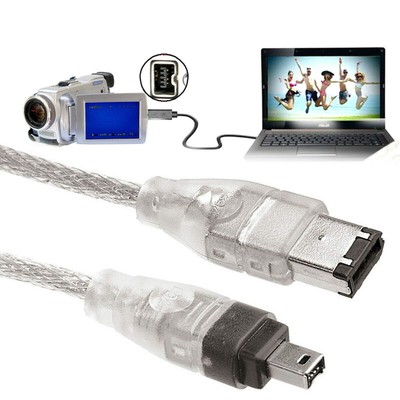 Jimier 1394 6Pin to Firewire 400 IEEE 1394 4 Pin Male iLink Adapter Cord Cord