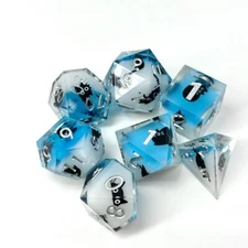Sage's Kindred Companions Void Cat Sharp Edge Resin Dice Set - Black Cat Dice