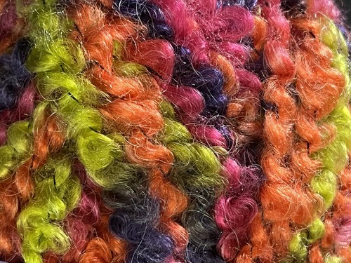 Lion Brand Lion Boucle Yarn GELATO #207 Blue Green Fuchsia Orange Purple - Picture 2 of 6