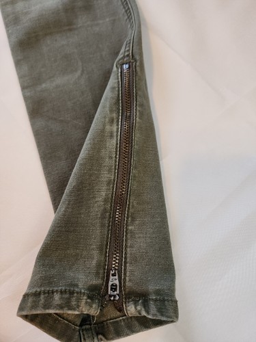 Hollister Juniors' Gr. 5 w27 Grün Satin Super Skinny Jeans Knöchel Reißverschluss Akzent - Bild 4 von 16