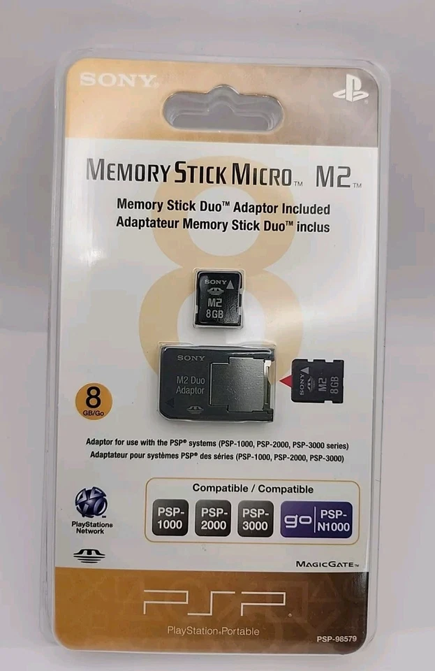 Adaptador Oficial Sony Memory Stick Micro M2 PSP PlayStation Duo 8GB NUEVO #98579 Foto 2 de 4
