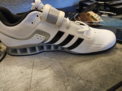 ADIDAS AdiPower Weightlifting Shoes- Men’s Core White Size 12 - Adidas adiPower Weightlifting Shoes Core White for  main image 4