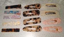 Lot of 13 Art Deco Vintage Look Beaded Iridescent Pearl Barrettes/Hair Clips