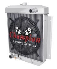 2 Row Supply Champion Radiator W/ 16" Fan for 1954 1955 1956 Ford Club V8 Engine
