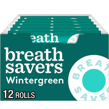 BREATH SAVERS Wintergreen Sugar Free Breath Mints Rolls, 0.75 Oz 24 Count 