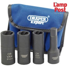 Draper 09539 1/2" Sq. Dr. Wheel Nut Double Impact Socket Kit - 4 Piece