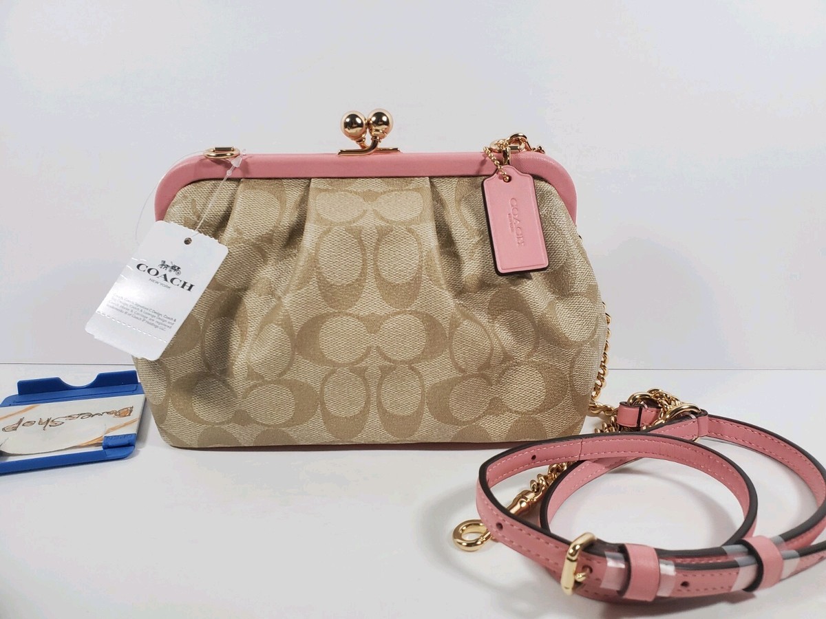 COACH NORA Kisslock Crossbody In Signature & leather Khaki