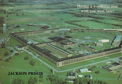 Postcard MI Jackson Prison G. Robert Cotton Correctional Facility JCF Fence Wall