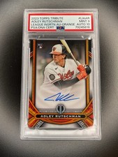 2023 Topps Tribute Adley Rutschman League Ingrtn Rookie Auto Orange /25 PSA 9/10