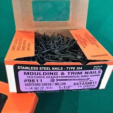 Maze Stronghold Trim Nails S.S. Type 304 Ring Shank 1 Lb. 9811 Hartford Green 