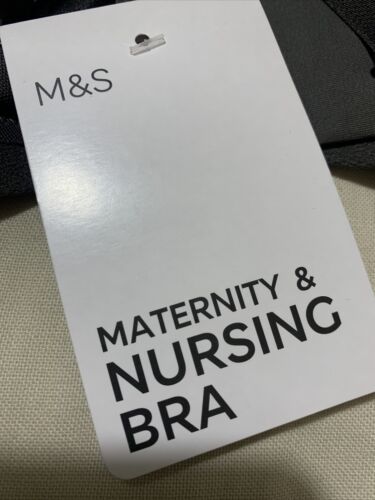 M&S NON WIRED, Cotton Mix Maternity Nursing T-shirt Bra In PINK Size 38C - Picture 7 of 11