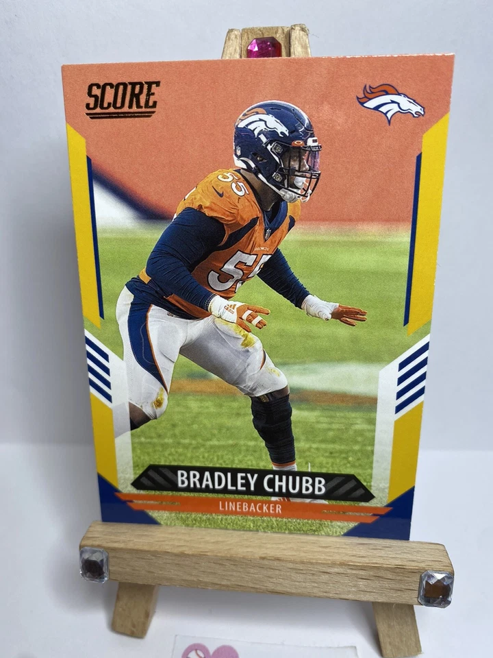 BRADLEY CHUBB 2021 Panini Score #222 GOLD Denver Broncos SP - Image 3 of 4