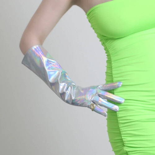 Female long PU gloves for spring autumn and winter performance parties - Picture 17 of 29