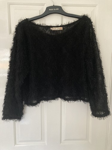 black fluffy jumper zara