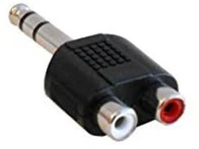 Audio2000s ACC3122S Dual Female RCA Jacks to 1/4" Stereo Plug Adapter