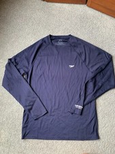 Speedo MEN'S LONG SLEEVE NAVY BLUE SHIRT TOP SIZE Small, UPF 50