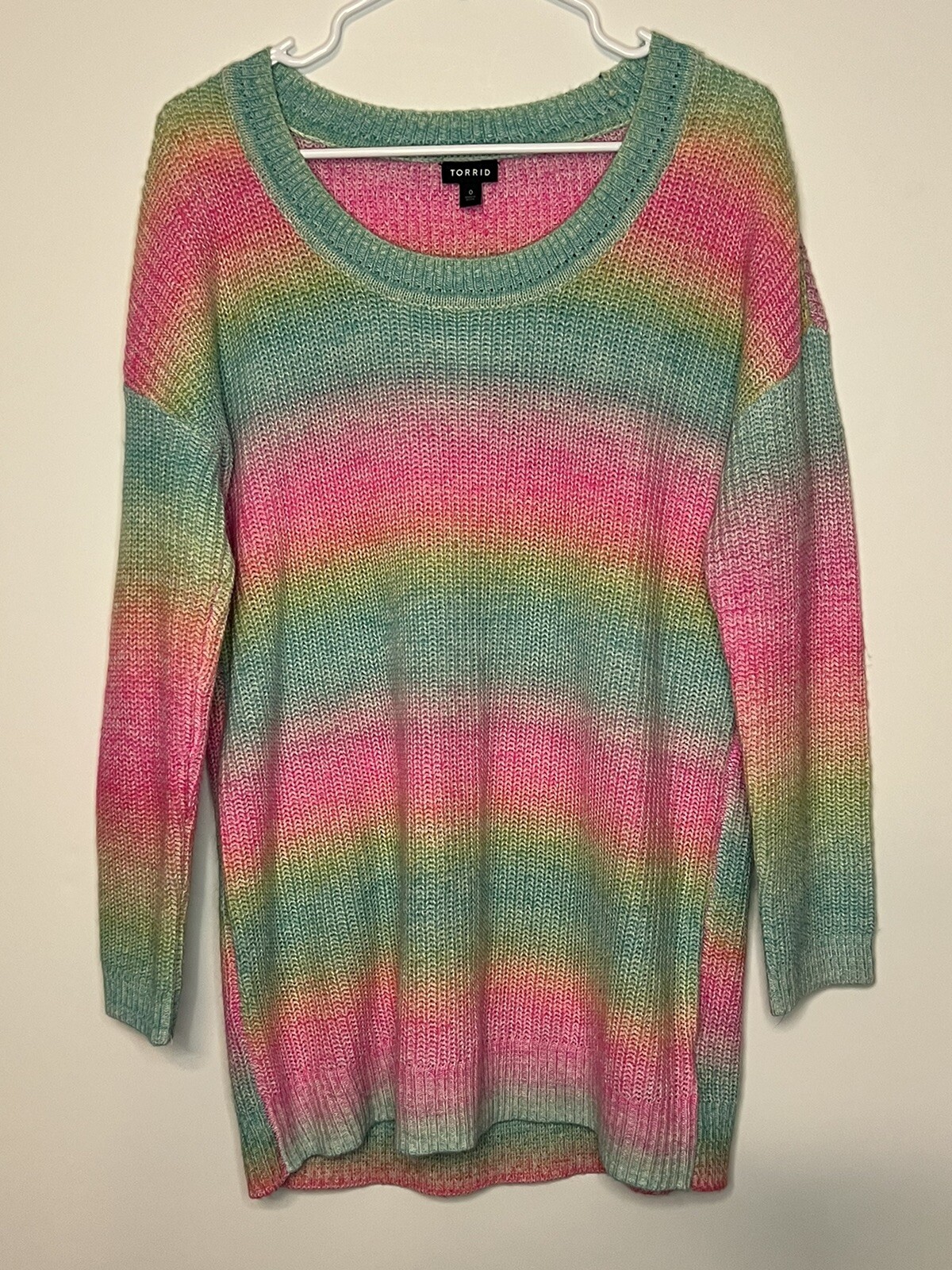 Torrid Pullover Drop Shoulder Tunic Multicolor Sw… - image 1