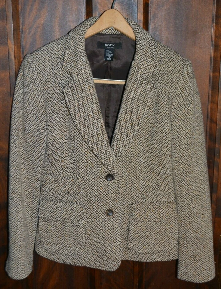 Chaqueta Blazer Body By Victoria Beige Talla 8 Mezcla de Lana Elegante Informal Negocios Foto 2 de 4