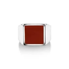 Natural Red Onyx Gemstone 925 Silver Handmade Cocktail Mens Rings Jewelry #199