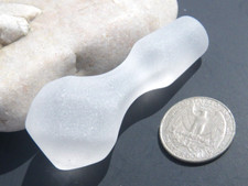 Sea Glass, Small Solid Clear Bottle Stopper with a Dimond Top