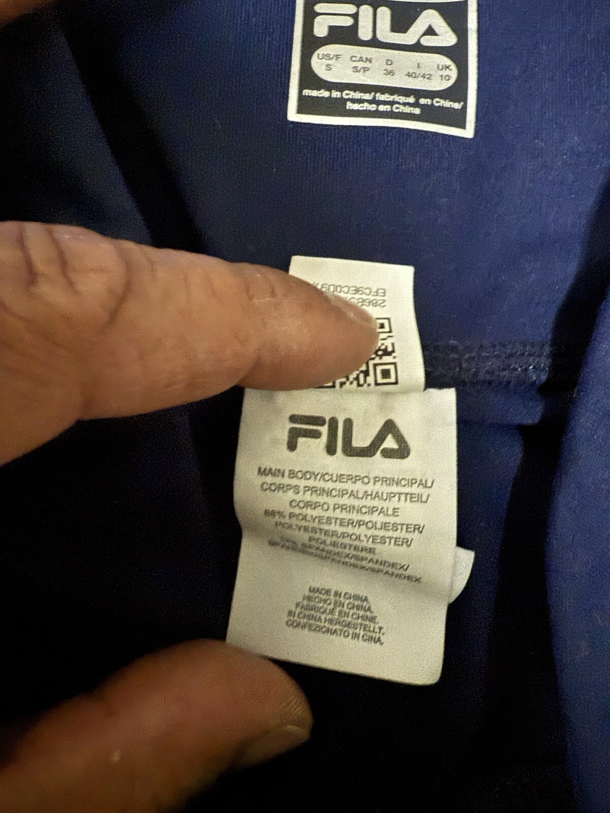 Pantaloncini leggings fascia logo Fila colore navy taglia S