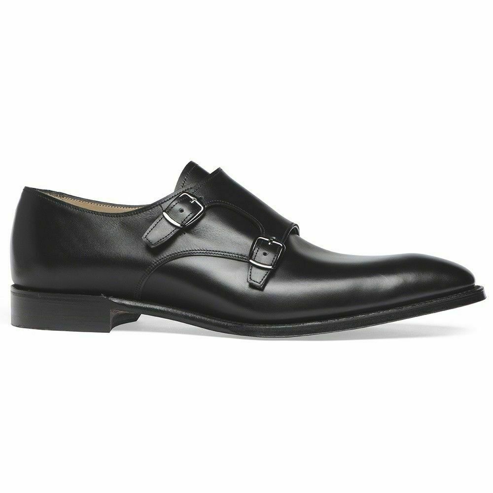 Men Handmade Shoe Black Leather Double Monk Strap Formal  display picture 1