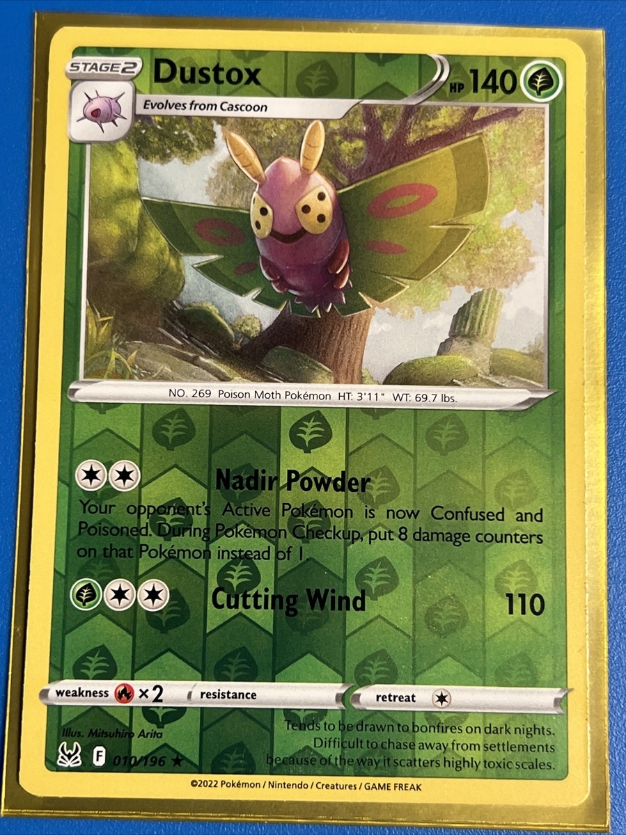Dustox 010/196 Reverse Holo Rare Lost Origin Pokemon TCG + CARD