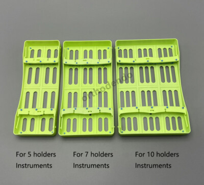 Dental Plastic Sterilization Rack Box Holders Cages For5/7/10 Instrument Green