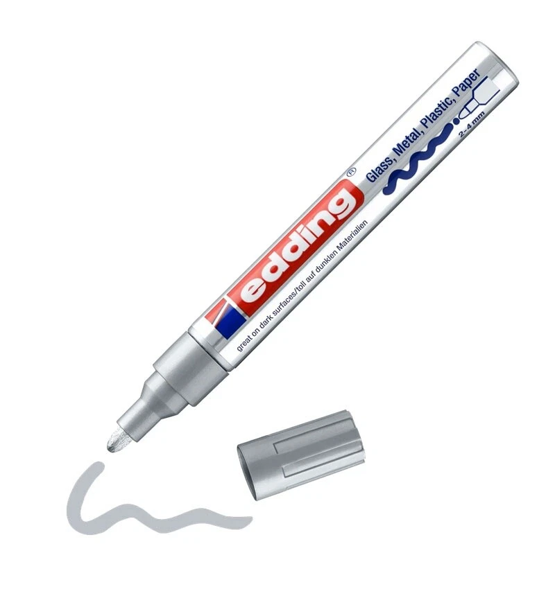 EDDING 750 GLANZLACK-MARKER CREATIVE LACKMARKER SILBER NEU