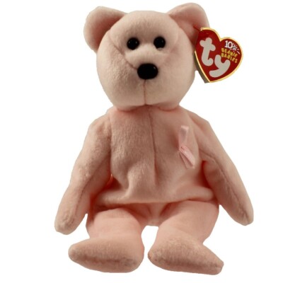 TY Beanie Baby – Kuscheliger Teddybär Mit Herz-Label In Rosa, 18 Cm