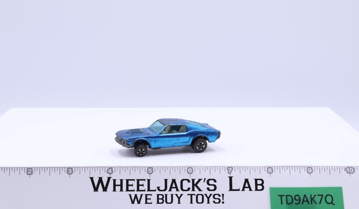 Custom Mustang Blue 1968 Redline Hot Wheels Mattel Vintage RL