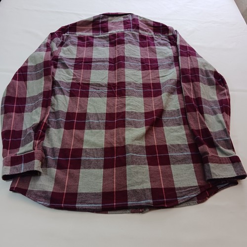 Camisa a Cuadros Crown & Ivy Crown Franela Elastizada Mezcla de Algodón Roja Hombres Talla L - Imagen 2 de 13