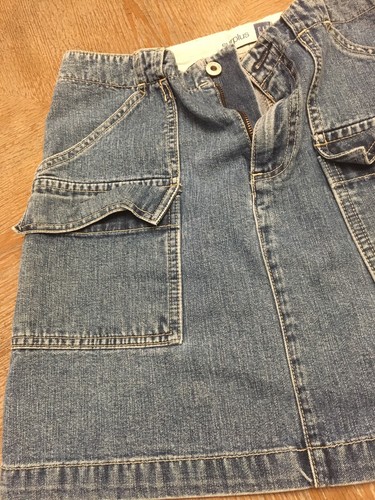 GAP Minigonna Jeans Donna Blu Denim, Taglia 8 Vita 30”, Lunghezza 17” - Foto 3 di 5