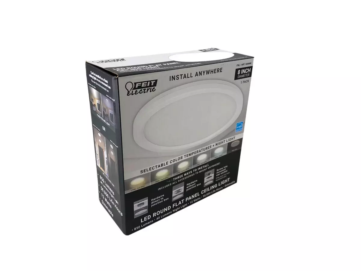 Feit Electric 8Inch LED round flat panel ceiling light 850lm 12