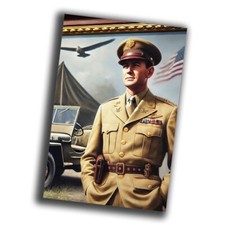 nice vintage army officer in uniform retro WW2 Photo Glossy 4 6 in G47