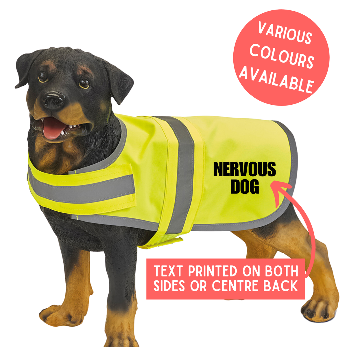 Nervous Dog Hi Vis Dog Vest Pet Vest Hi Visibility Dog Walking