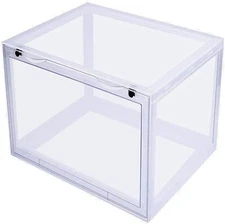 Shoe Display Case Acrylic Transparent Sneaker Storage Box Magnetic Side Open