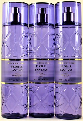 QTY 3 - Bath & Body Works FLORAL FANTASY Fine Fragrance Body Mist Spray 8Oz