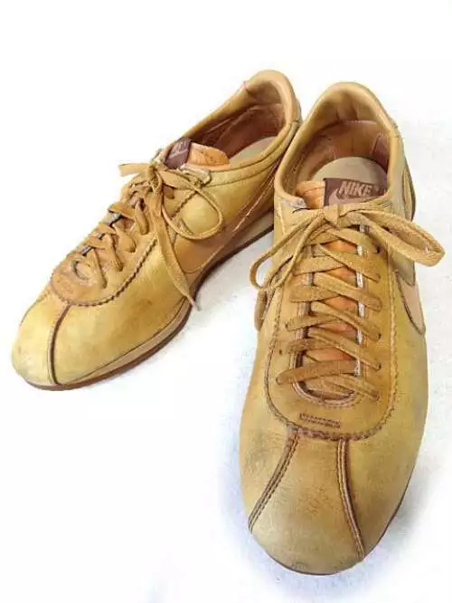 NIKE Le Village Made in USA All Leather Brown Sneakers Men's US10 70-80s Vintage