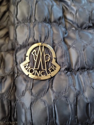 MONCLER Down Jacket Size 3 Black Gold Logo Sm/Med MONCLER Down Jacket Size 3 Black Gold Logo Sm/Med