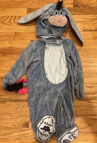 Disney Eeyore Costume plush velour Infant Baby Toddler 6-12 Months