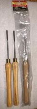Shop Fox Lathe Chisel Set W/ Brass Ferrules High Speed Steel Ash Handle 3 D3814