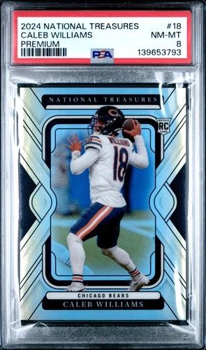 2024 PANINI NATIONAL TREASURES PREMIUM #18 CALEB WILLIAMS ROOKIE RC 3/35 PSA 8