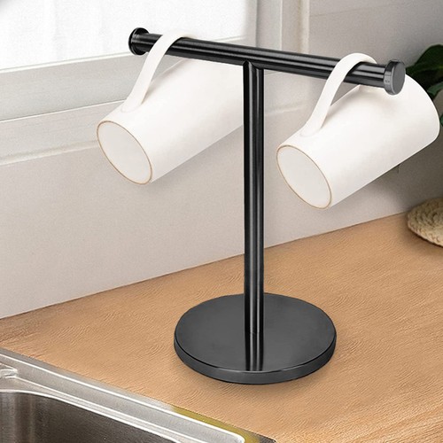 T-Shape Towel Stand Matte Black Bathroom Kitchen Hand Towel Racks Countertop - Picture 7 of 9