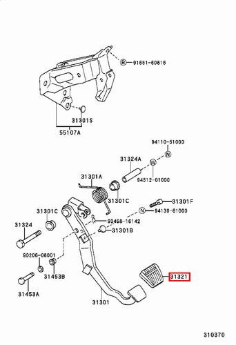 Genuine Hilux KUN35 KUN26 KUN25 KUN16 KUN15 Brake Clutch Pedal Pad Rubber x2 - Picture 6 of 20
