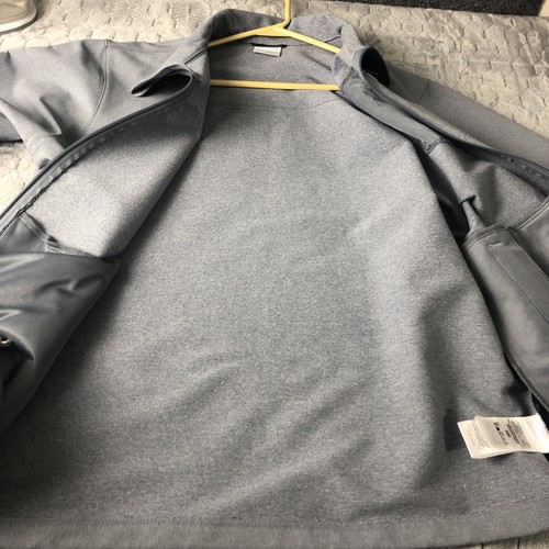Columbia L Large Soft Shell Full Zip Up Basic Winter Outdoor Coat Jacket Gray - Picture 14 of 14
