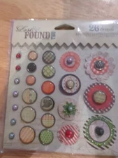 My Mind's Eye Lost & Found Two "Rosy" Decorative Brad Set